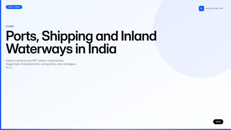 Ports, Shipping and Inland Waterways in India (UPSC Economy) — UPSC featured image