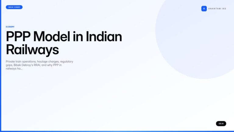 PPP Model in Indian Railways (UPSC Economy) — UPSC featured image