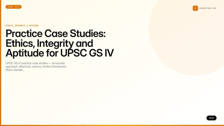 Practice Case Studies: Ethics, Integrity and Aptitude for UPSC GS IV — UPSC featured image