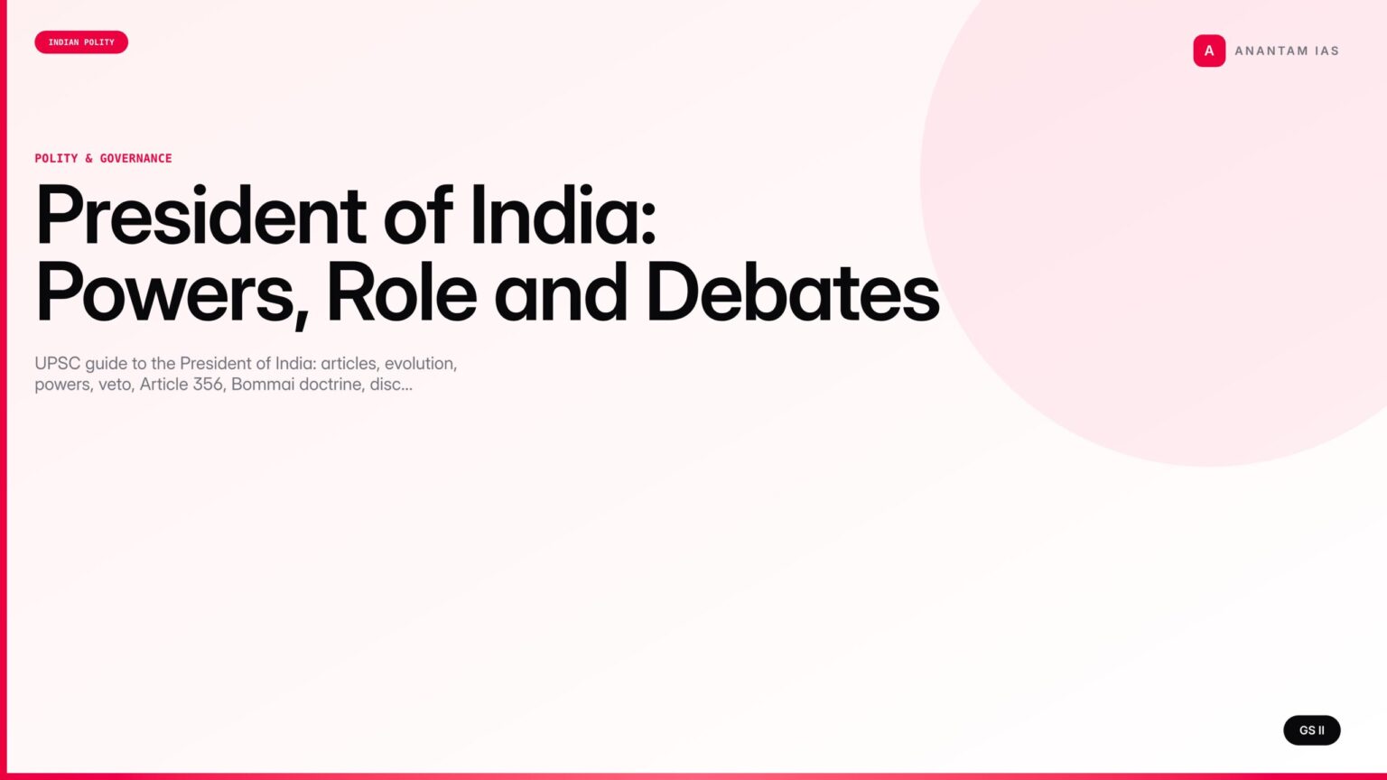President Article President of India: Powers, Role and Debates (UPSC Polity) - Anantam IAS