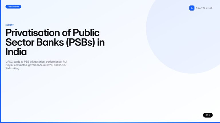 Privatisation of Public Sector Banks (PSBs) in India (UPSC Economy) — UPSC featured image