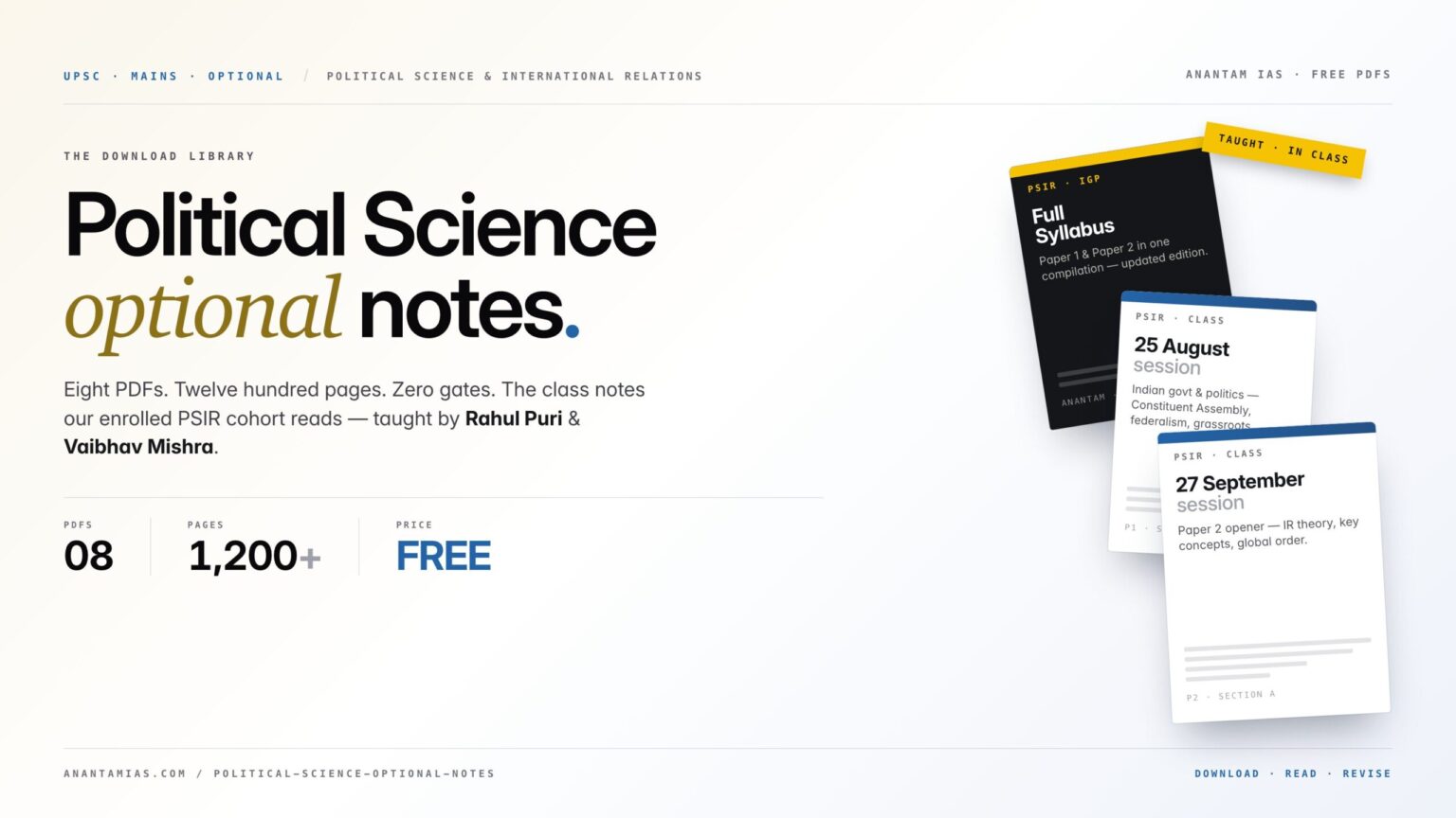 Political Science 1puc Notes.pdf Political Science Optional Notes for UPSC (Free PDF) - Anantam IAS