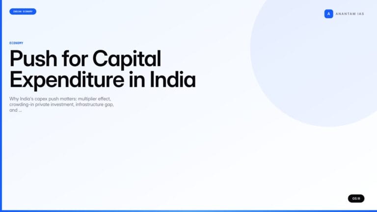 Push for Capital Expenditure in India (UPSC Economy) — UPSC featured image