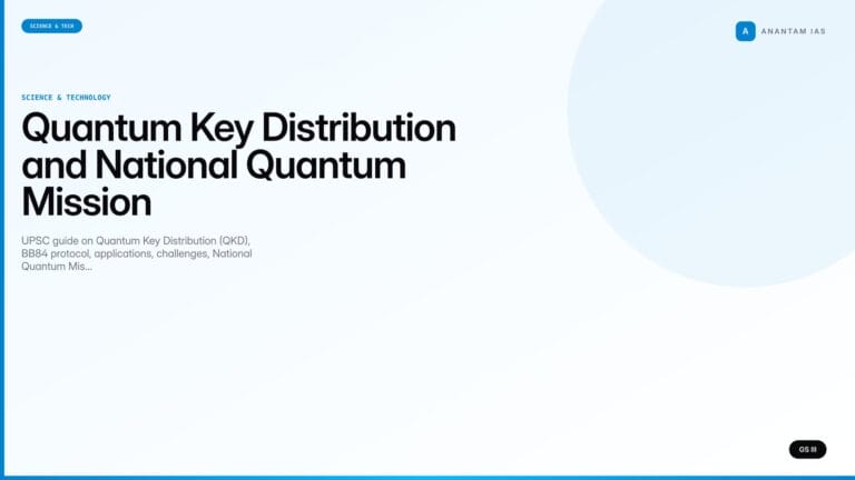 Quantum Key Distribution and National Quantum Mission (UPSC Science & Tech) — UPSC featured image