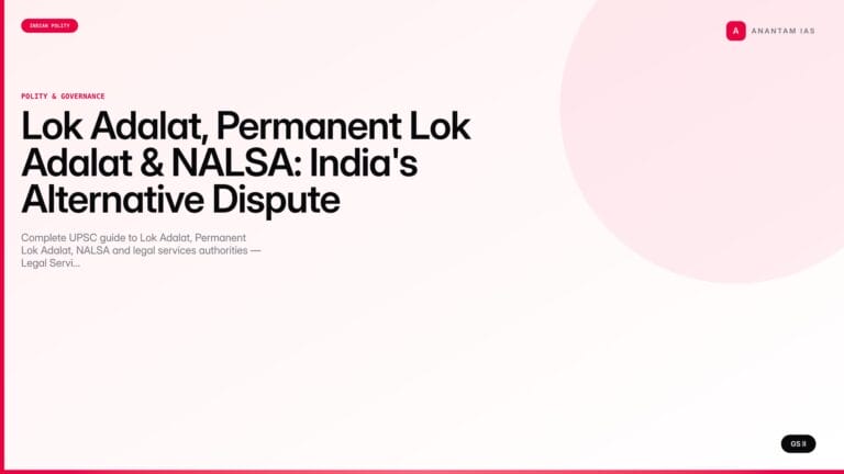 Lok Adalat, Permanent Lok Adalat & NALSA: India's Alternative Dispute Resolution System (UPSC) — UPSC featured image