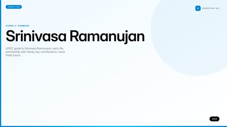 Srinivasa Ramanujan (UPSC Science & Tech) — UPSC featured image