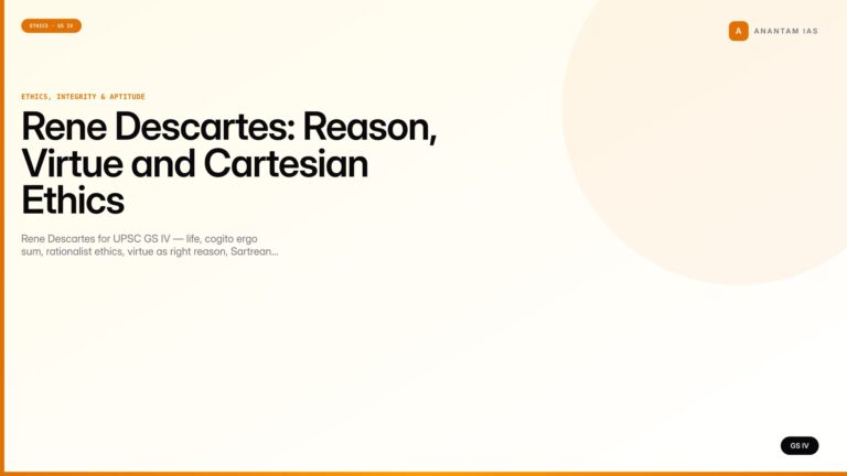 Rene Descartes: Reason, Virtue and Cartesian Ethics (UPSC GS IV) — UPSC featured image