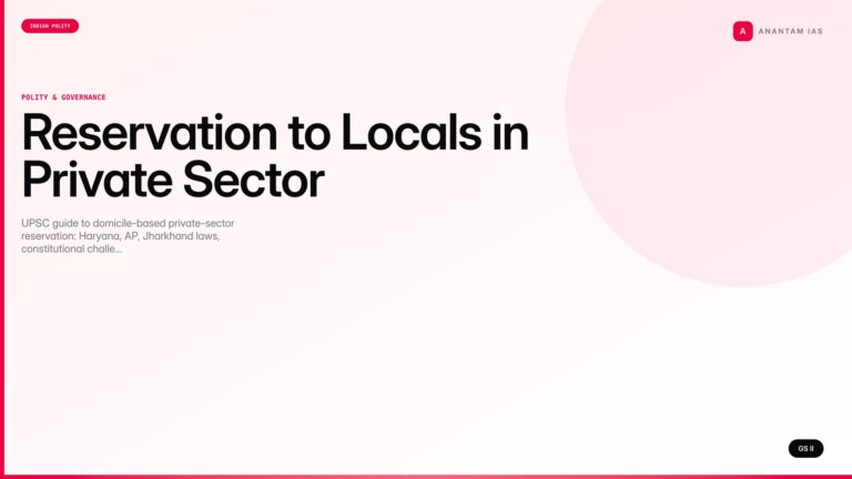Reservation to Locals in Private Sector (UPSC Polity) — UPSC featured image