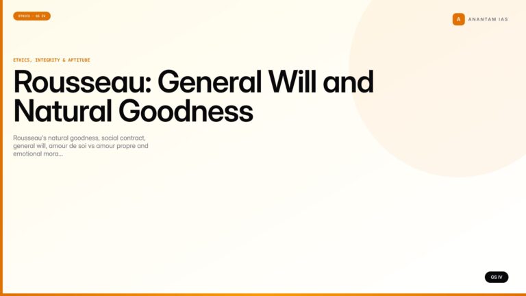 Rousseau: General Will and Natural Goodness (UPSC Ethics — GS IV) — UPSC featured image