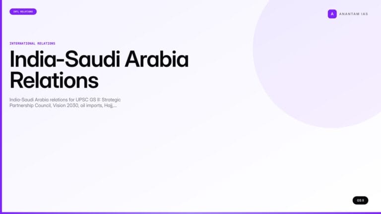 India-Saudi Arabia Relations (UPSC International Relations) — UPSC featured image