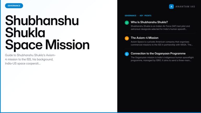Shubhanshu Shukla Space Mission — India's First ISS Astronaut & Axiom-4 UPSC Guide — UPSC study guide featured image by Anantam IAS