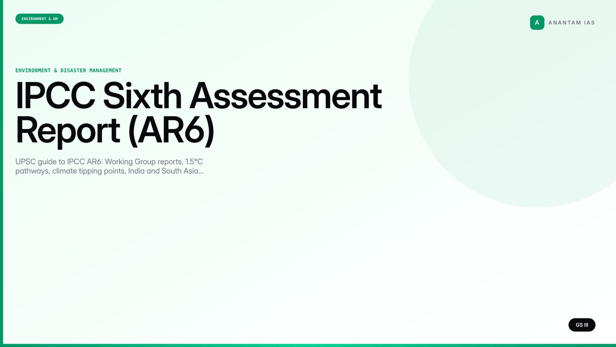 Ipcc Risk Framework Report 6 IPCC Sixth Assessment Report (AR6) — UPSC Notes - Anantam IAS