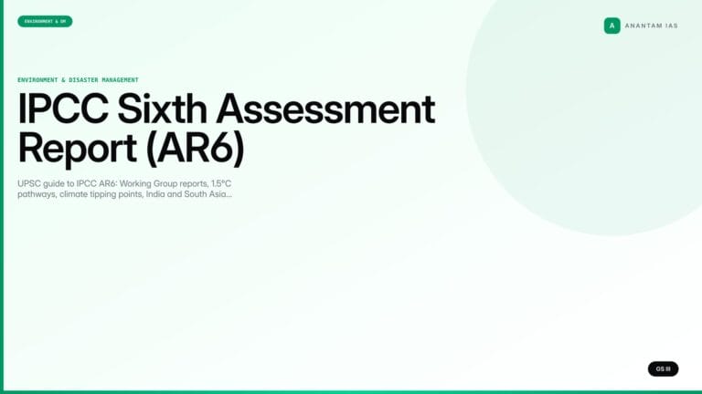IPCC Sixth Assessment Report (AR6) — UPSC Notes — UPSC featured image