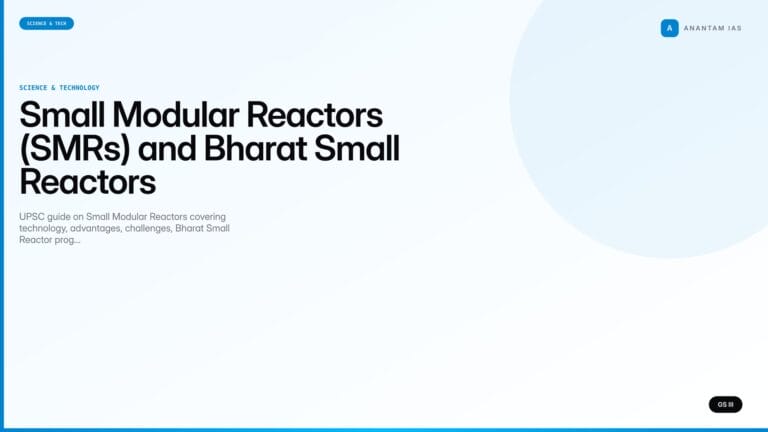 Small Modular Reactors (SMRs) and Bharat Small Reactors (UPSC Science & Tech) — UPSC featured image