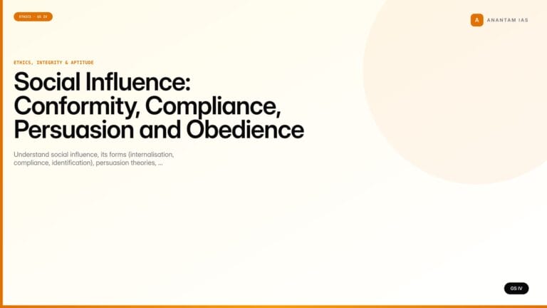 Social Influence: Conformity, Compliance, Persuasion and Obedience (UPSC Ethics — GS IV) — UPSC featured image