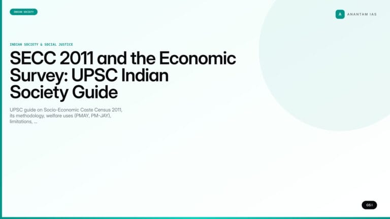 SECC 2011 and the Economic Survey: UPSC Indian Society Guide — UPSC featured image