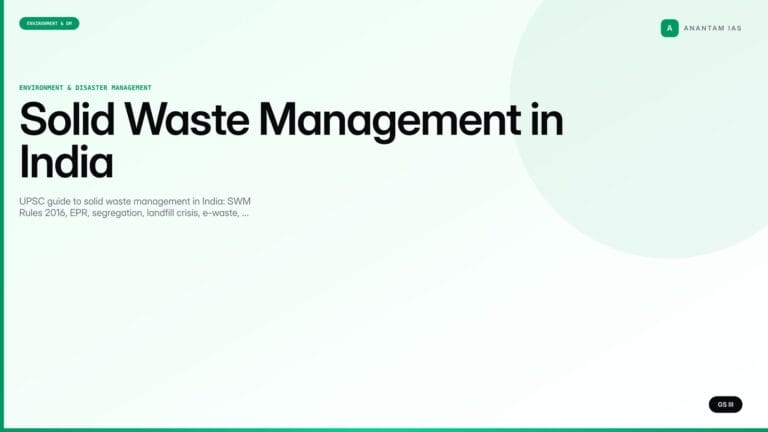 Solid Waste Management in India — UPSC Environment Notes — UPSC featured image