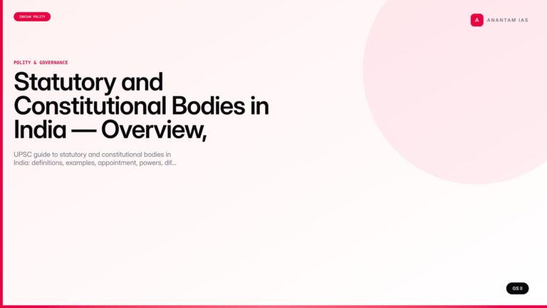 Statutory and Constitutional Bodies in India — Overview, Differences & UPSC Notes — UPSC featured image