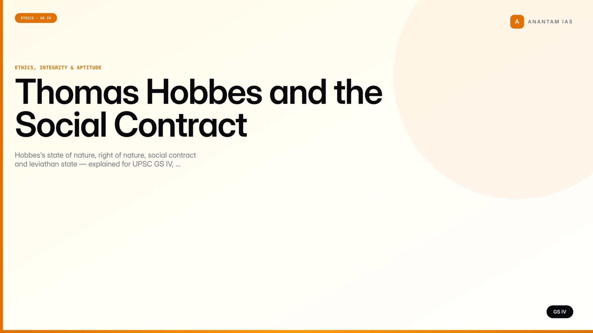 Tom Notes.pdf Thomas Hobbes and the Social Contract (UPSC Ethics — GS IV) - Anantam IAS