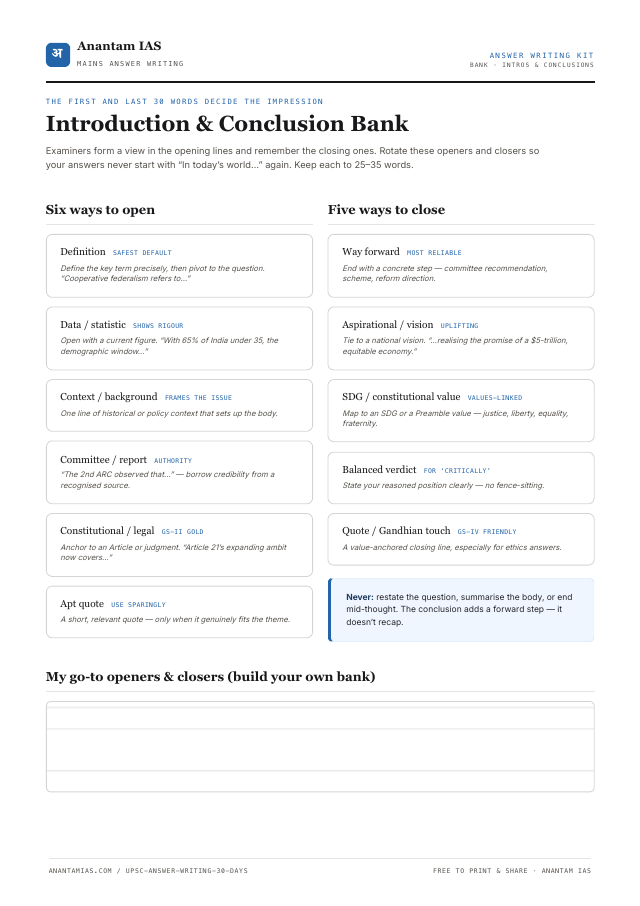 Intro & Conclusion Bank