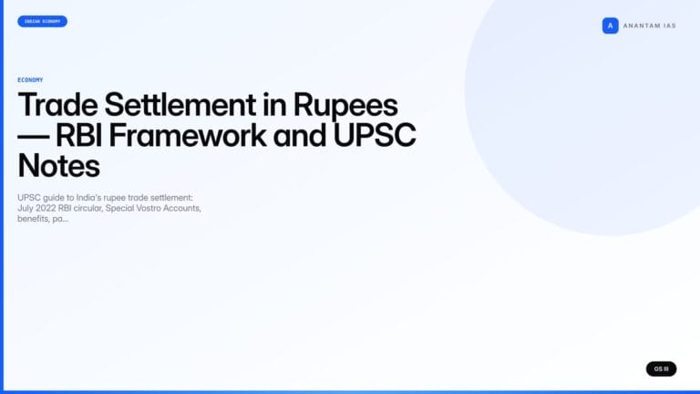 Trade Settlement in Rupees — RBI Framework and UPSC Notes — UPSC featured image