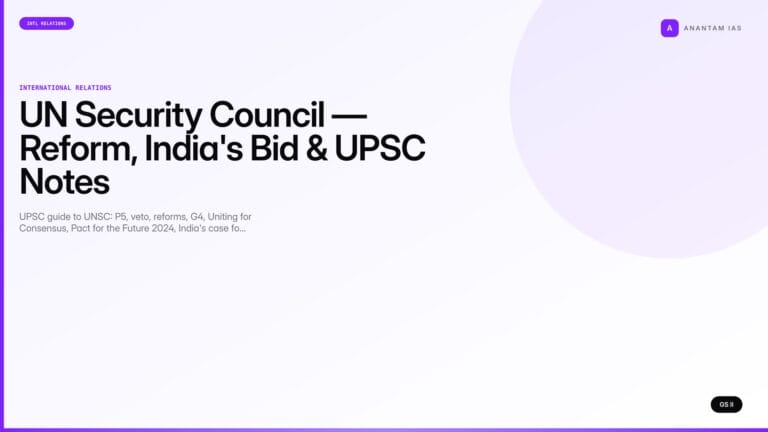 UN Security Council — Reform, India's Bid & UPSC Notes (UPSC International Relations) — UPSC featured image