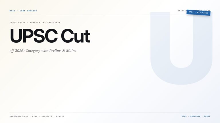 UPSC Cut-off 2026: Category-wise Prelims & Mains — featured card for Anantam IAS UPSC guide.