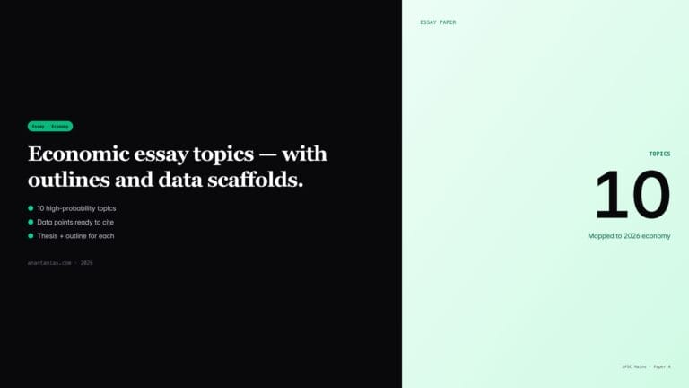 Economic essay topics for UPSC with data points and outlines