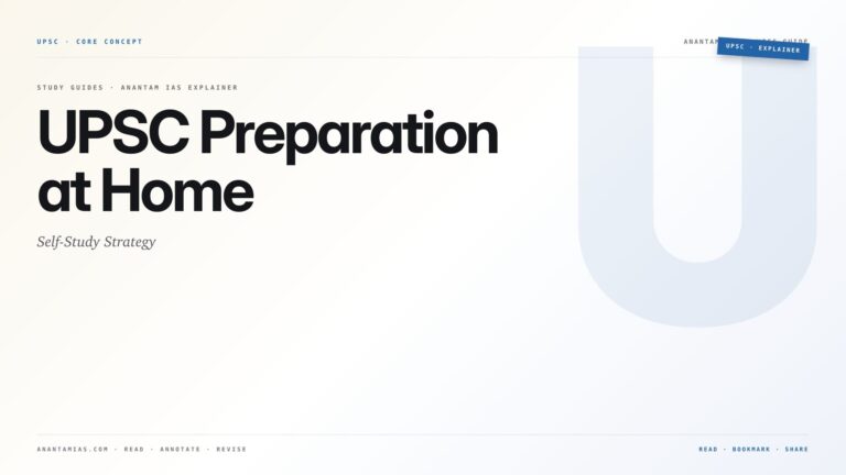 UPSC Preparation at Home: Self-Study Strategy — featured card for Anantam IAS UPSC guide.