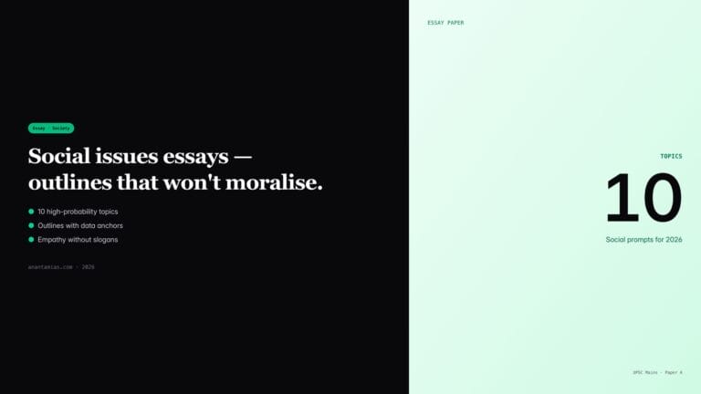 Social issues essay topics for UPSC with thesis outlines