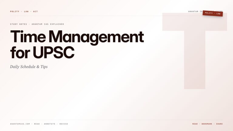 Time Management for UPSC: Daily Schedule & Tips — featured card for Anantam IAS UPSC guide.