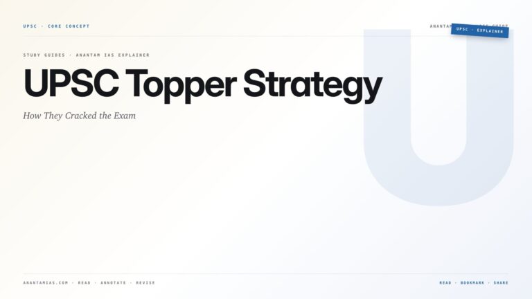 UPSC Topper Strategy: How They Cracked the Exam — featured card for Anantam IAS UPSC guide.