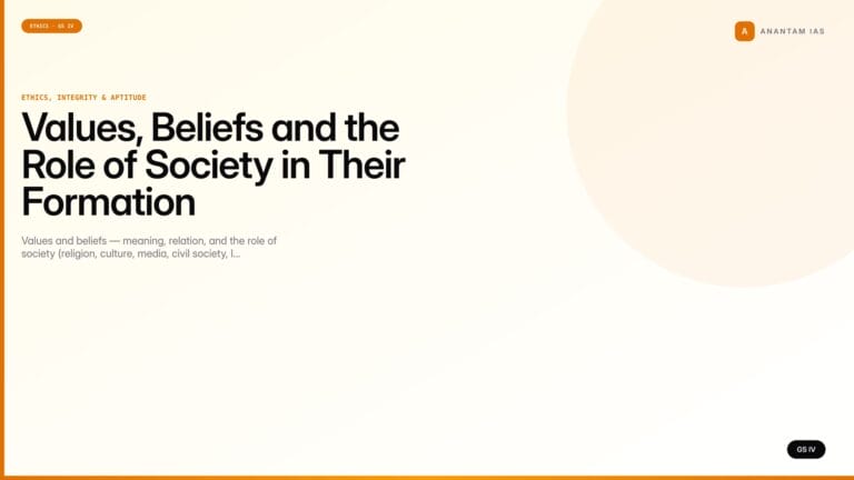 Values, Beliefs and the Role of Society in Their Formation (UPSC Ethics — GS IV) — UPSC featured image