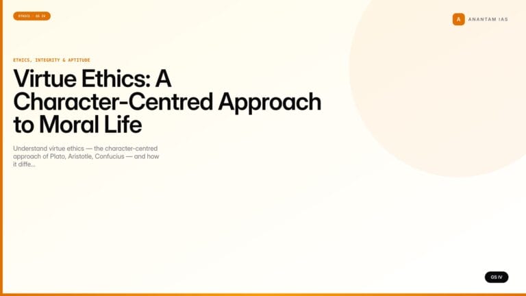 Virtue Ethics: A Character-Centred Approach to Moral Life (UPSC Ethics — GS IV) — UPSC featured image