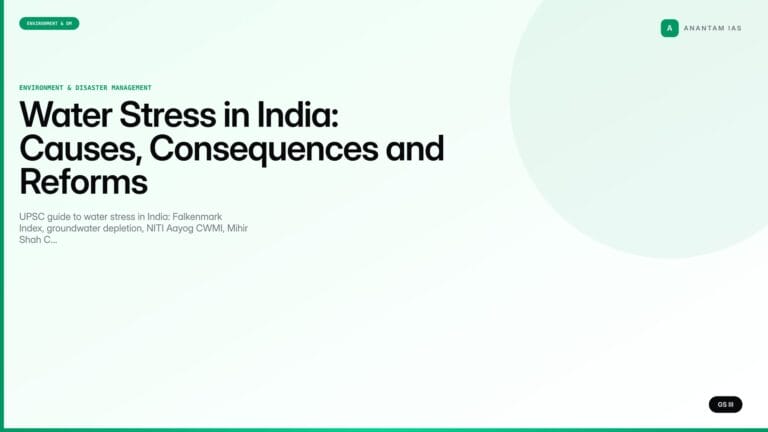 Water Stress in India: Causes, Consequences and Reforms (UPSC Environment) — UPSC featured image