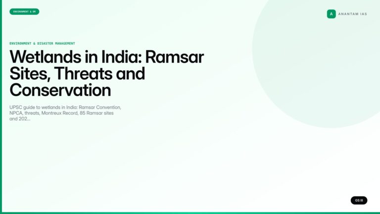 Wetlands in India: Ramsar Sites, Threats and Conservation (UPSC Environment) — UPSC featured image