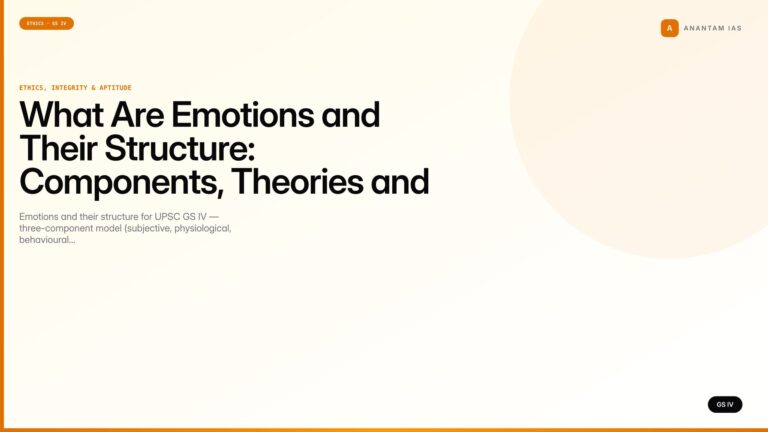 What Are Emotions and Their Structure: Components, Theories and Civil Service Relevance (UPSC GS IV) — UPSC featured image