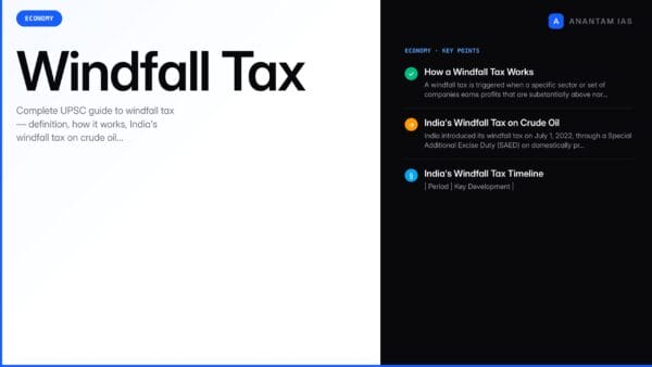 Windfall Definition Windfall Tax — Definition, India's Crude Oil Levy & UPSC Economy Guide ...