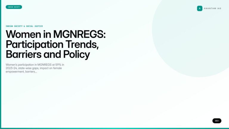 Women in MGNREGS: Participation Trends, Barriers and Policy Reforms (UPSC Indian Society) — UPSC featured image