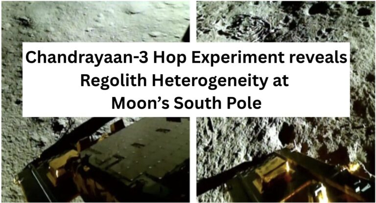 Chandrayaan-3 Hop Experiment reveals Regolith Heterogeneity at Moon’s South Pole