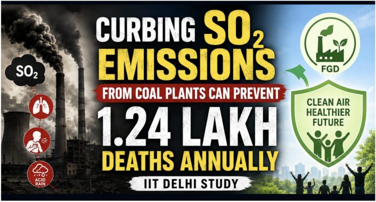 Curbing SO₂ Emissions from Coal Plants can Prevent 1.24 Lakh Deaths Annually: IIT Delhi Study