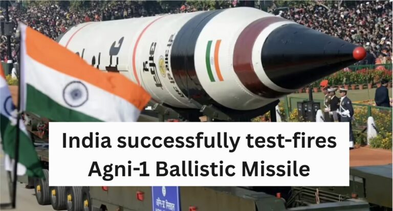 India successfully test-fires Agni-1 Ballistic Missile