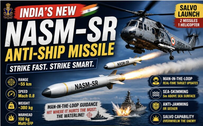 India's new Naval Anti-Ship Missile: NASM-SR Missile