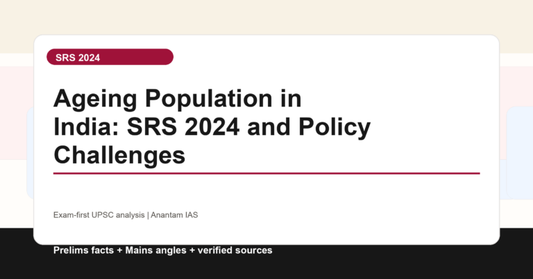 Ageing population in India SRS 2024 UPSC current affairs