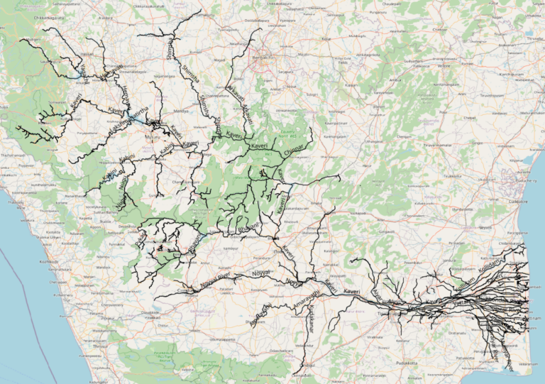 Cauvery River Basin Map