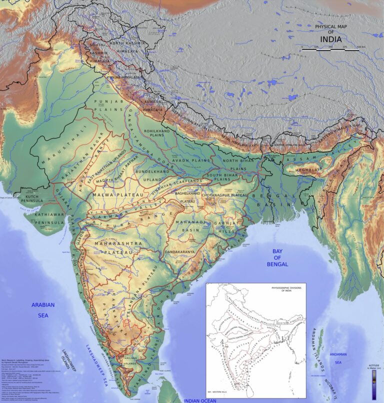 Physical Map of India