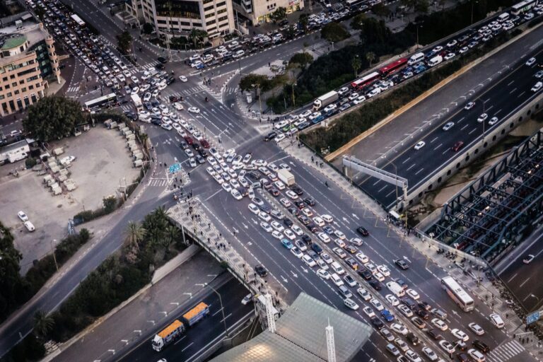 Aerial view of gridlocked traffic illustrating UPSC Mains essay topic Best for an Individual Is Not Necessarily Best for the Society