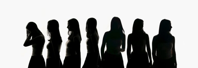 UPSC Mains essay topic Patriarchy Is the Least Noticed Yet the Most Significant Structure of Social Inequality — silhouettes of seven women