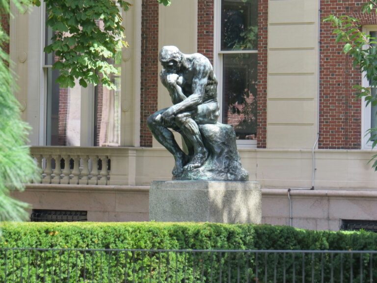 Bronze thinker sculpture — UPSC Mains essay topic The real is rational and the rational is real.
