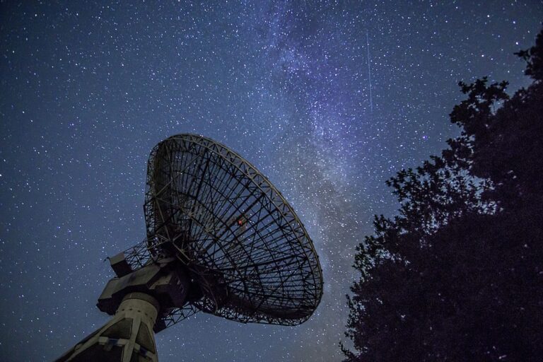 Radio telescope under stars — UPSC Mains essay topic History is a series of victories won by the scientific man over the romantic man